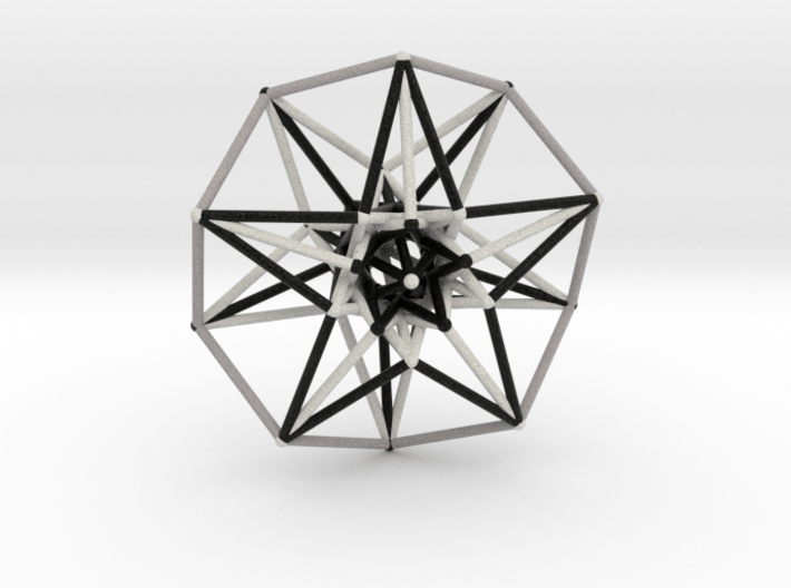 5D Hypercube Sacred Geometry B&amp;W lg 3d printed