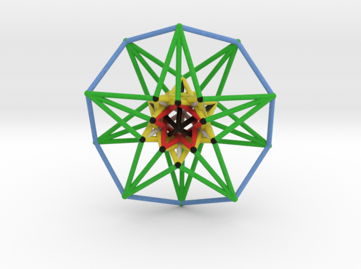 5D Hypercube Sacred Geometry Color lg 3d printed