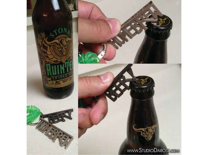 "BEER!" Bottle Opener KeyChain - Customizable 3d printed Check out our other options too!