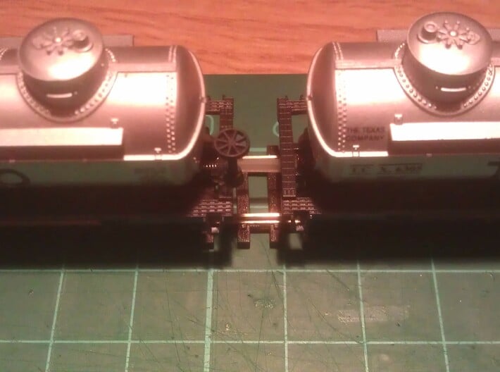 N Scale 11mm Fixed Coupling Drawbar x6 3d printed (12mm Coupling Used In Photo)
