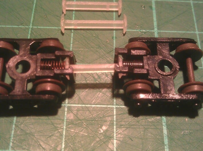 N Scale 10mm Fixed Coupling Drawbar x6 3d printed (12mm Coupling Used In Photo)