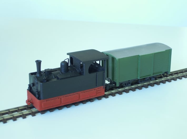 Freelance H0e tramway loco (n. 4) 3d printed White Strong & Flexible Polished version