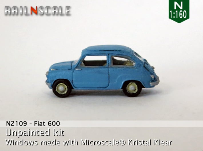 Fiat 600 (N 1:160) 3d printed 