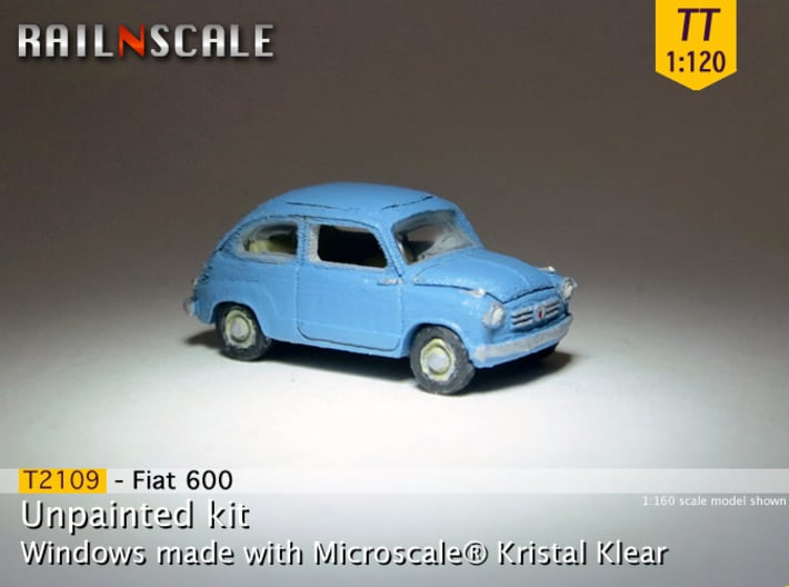 Fiat 600 (TT 1:120) 3d printed 