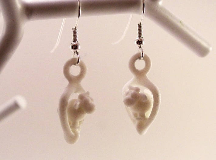Sheep earrings 3d printed 