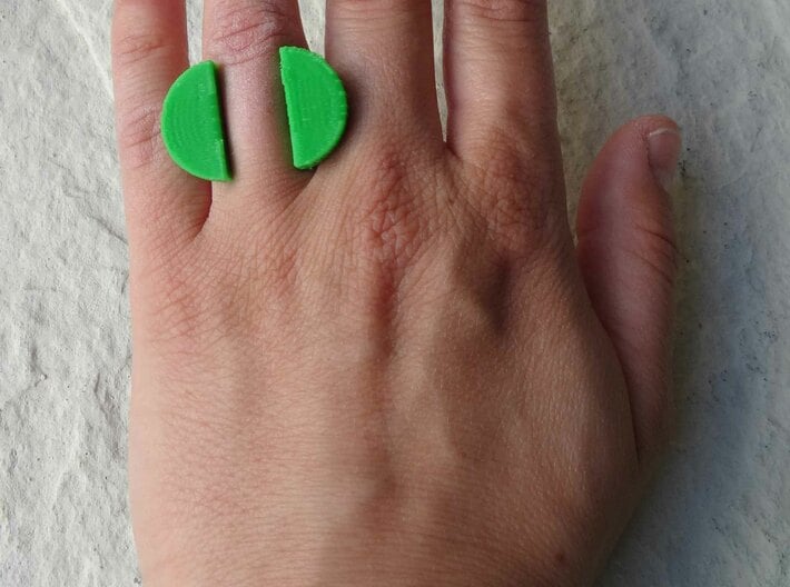 'e' double head ring 3d printed