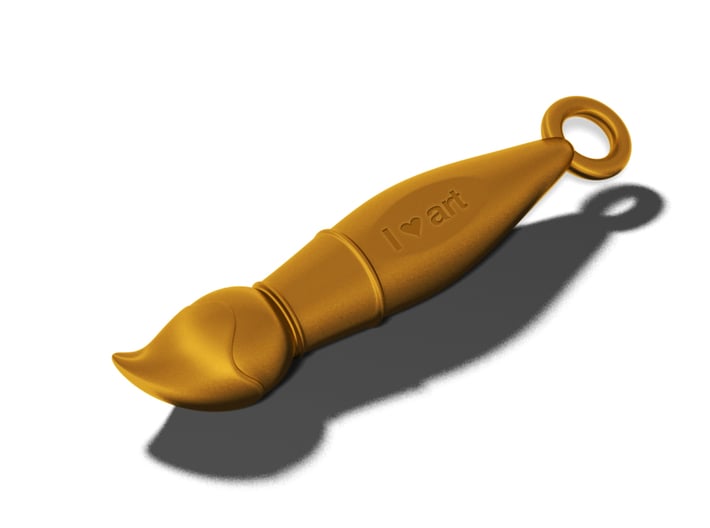Customizable Brush Keychain 3d printed