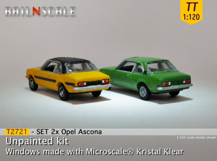 SET 2x Opel Ascona B (TT 1:120) 3d printed 