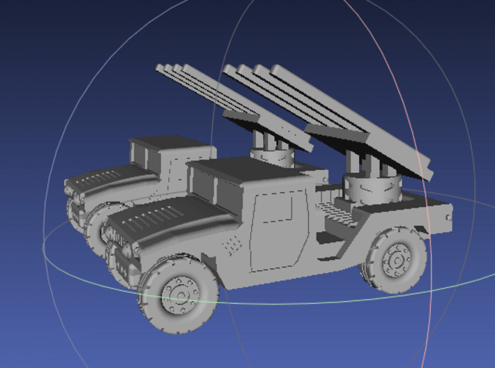 1/144 Humvee SL-AMRAAM launch position (Dual Pack) 3d printed 