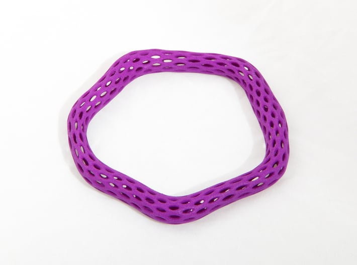 Irregular Bracelet (Size M) 3d printed Printed in Purple Strong & Flexible Polished Plastic