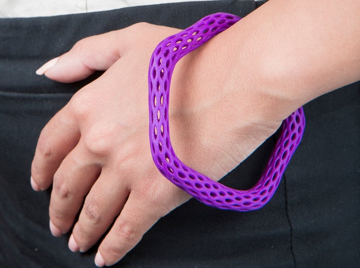 Irregular Bracelet (Size M) 3d printed Printed in Purple Strong & Flexible Polished Plastic