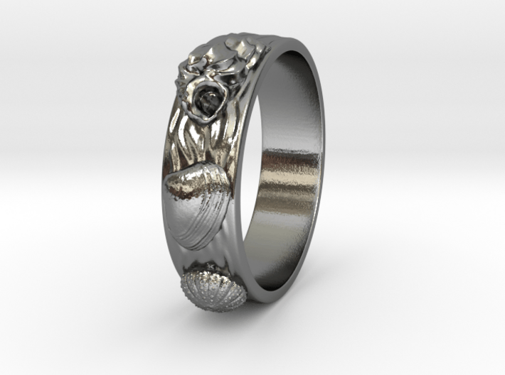 Sea Shell Ring 1 - US-Size 9 (18.89 mm) 3d printed 
