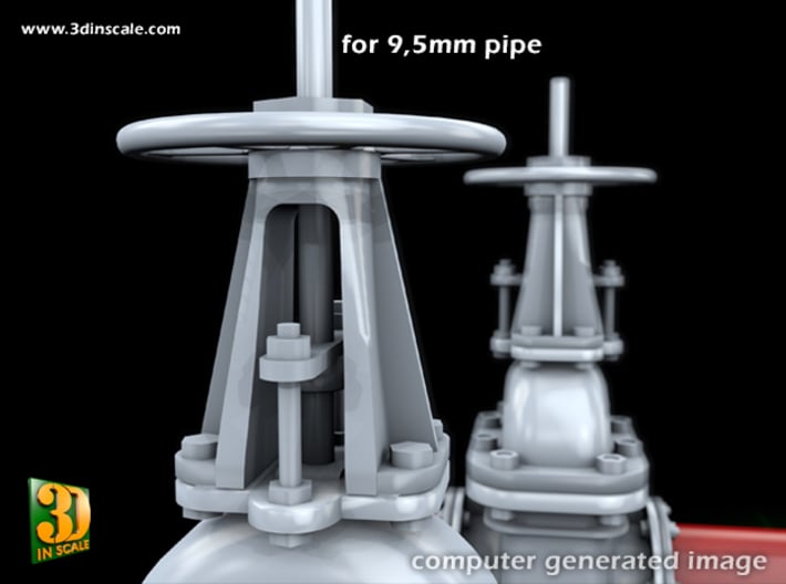 PIPELINE- valve No.2 & elbow (9,5mm) 3d printed Vale No.2 + Elbow - valve