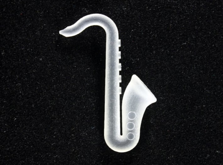 Saxophone 3d printed Frosted Extreme Detail