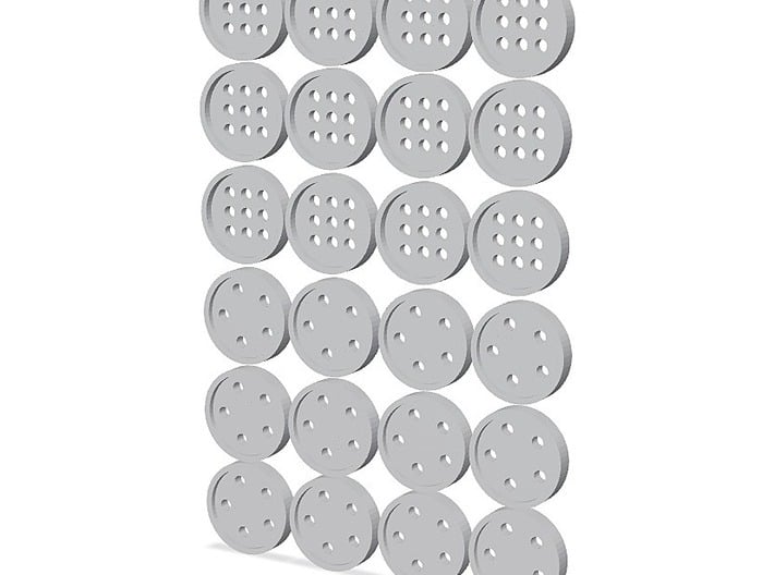 tiny (5/16&quot;) buttons (12 star, 12 alphabet) 3d printed