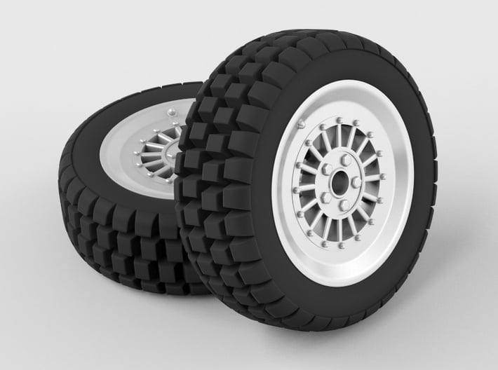 Hard mud tire for 1/24 scale model car 3d printed