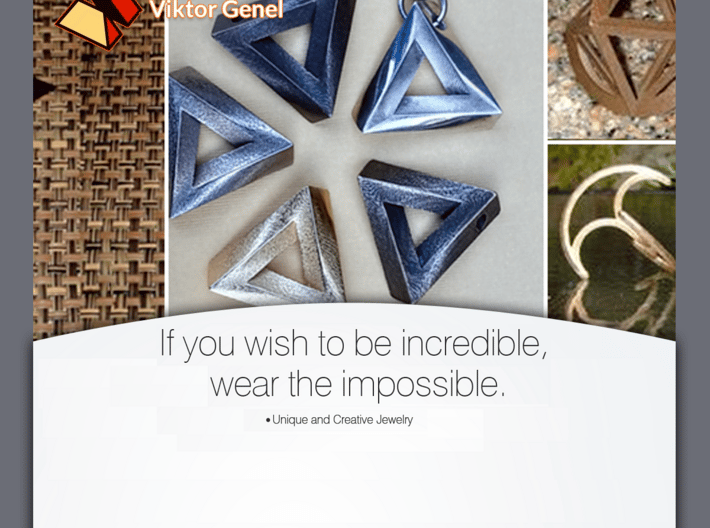 Impossible Pendant! 3d printed Wish to look incredible - wear the impossible!