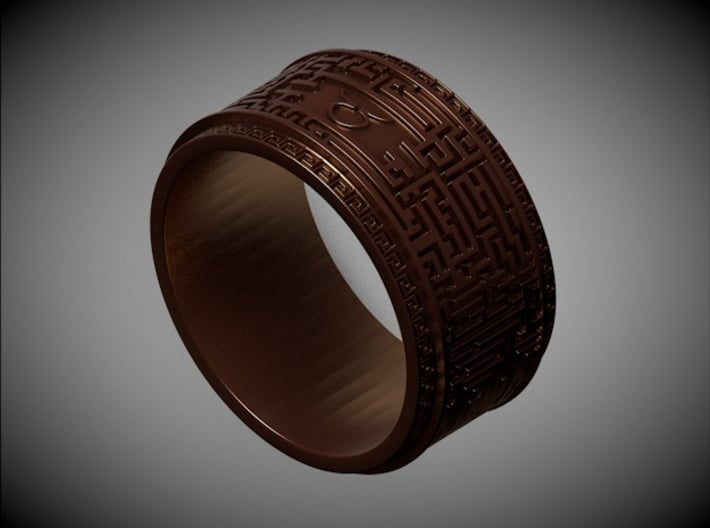 Ancient Maze ring 3d printed 