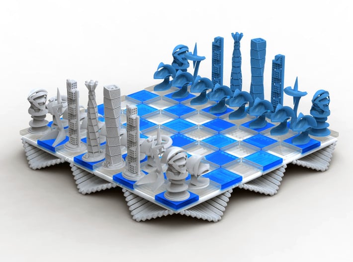Chess Set Board White (PART 2) 3d printed Rendering