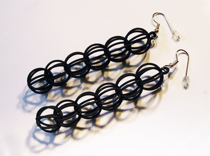 Sphere Earrings 3d printed black