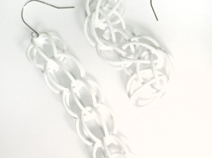 Sphere Earrings 3d printed white