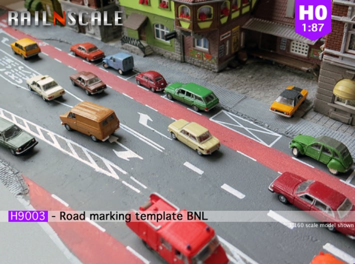 Road marking template BNL (H0 1:87) 3d printed