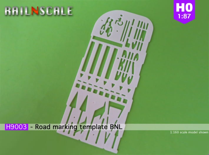 Road marking template BNL (H0 1:87) 3d printed 