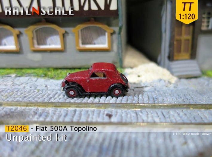 Fiat 500A Topolino (TT 1:120) 3d printed 