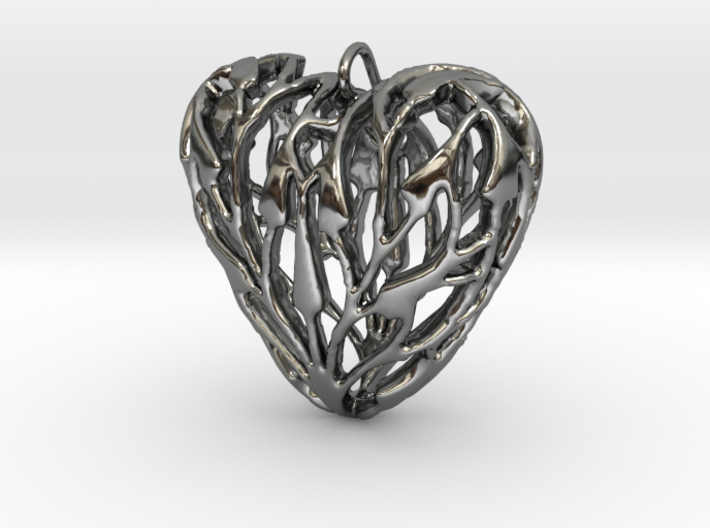 Bamboo Heart Pendant 3d printed 
