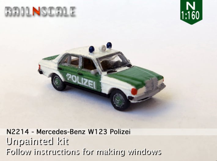 Mercedes-Benz W123 Polizei (N 1:160) 3d printed 
