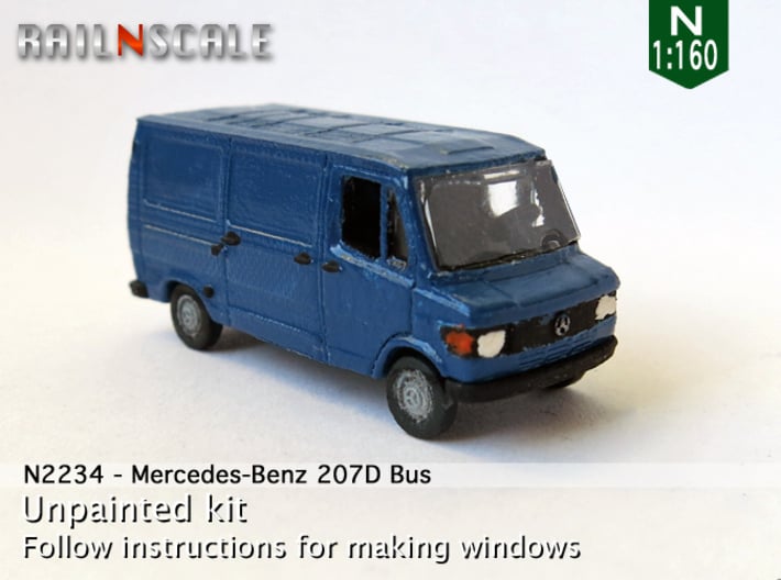 Mercedes-Benz 207D Bus (N 1:160) 3d printed