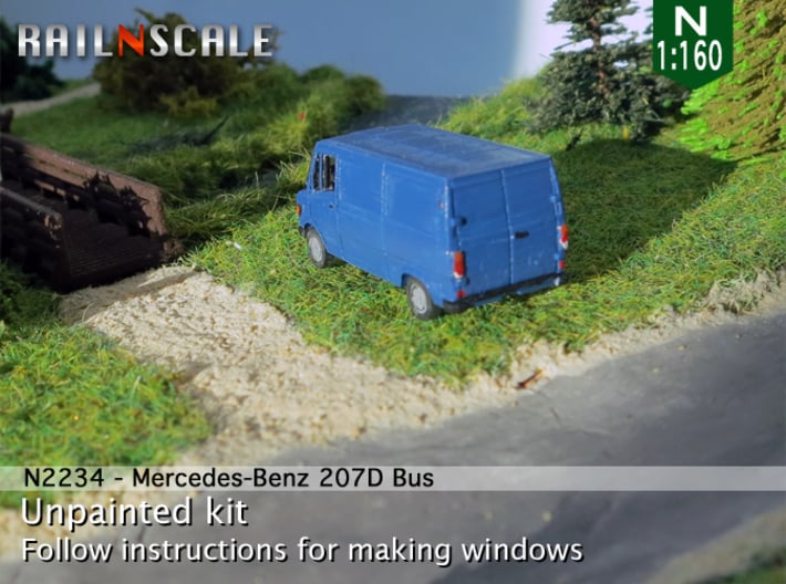 Mercedes-Benz 207D Bus (N 1:160) 3d printed 