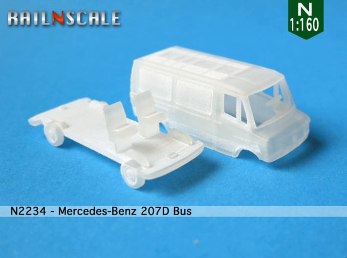 Mercedes-Benz 207D Bus (N 1:160) 3d printed 