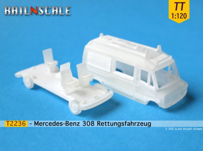 Mercedes-Benz 308 Rettungsfahrzeug (TT 1:120) 3d printed 