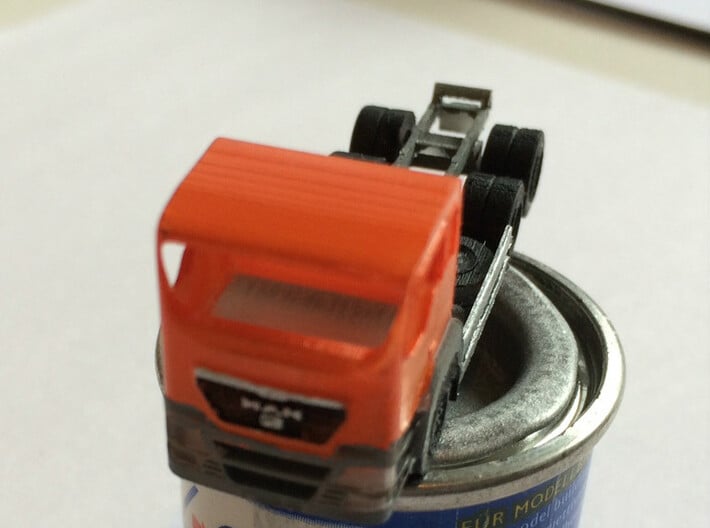 N Scale MAN TGS Dump Truck 3d printed First prototype in paint stage