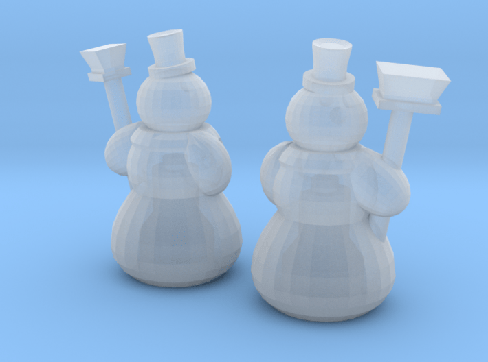 2 Snowmen (TT 1:120) 3d printed 