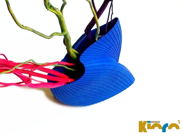 wave vase "Touch" 3d printed Royal Blue Strong & Flexible Polished
