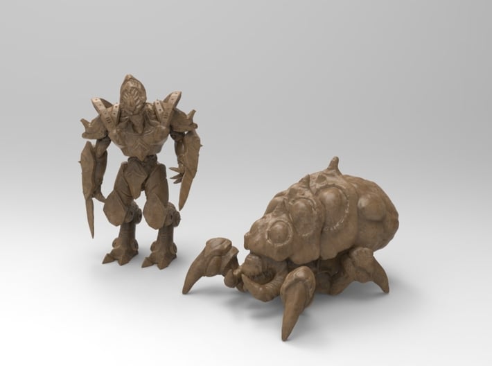 Zealot 29.5mm 3d printed Zealot next to baneling for size comparison