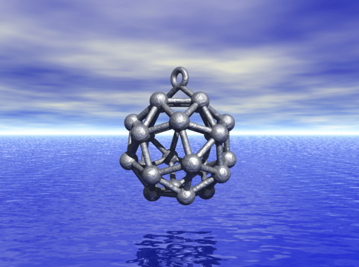 Polyhedron Pendant 3d printed Bryce 7 rendering in Stainless steel