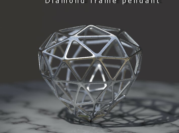 Diamond Frame Pendant 3d printed 