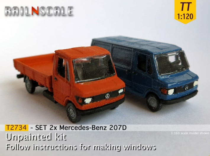 SET 2x Mercedes-Benz 207D (TT 1:120) 3d printed