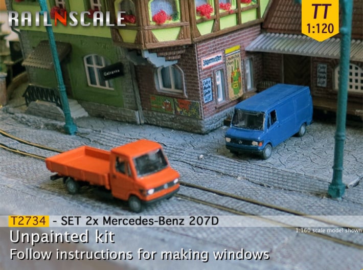 SET 2x Mercedes-Benz 207D (TT 1:120) 3d printed 
