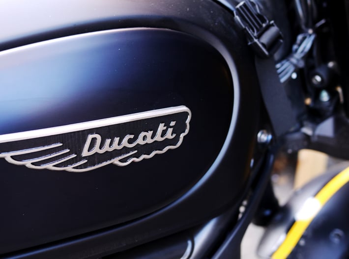 New Pair Ducati Scrambler Petrol Gas Fuel Tank Badge Motif Emblem AlloyVintage b 