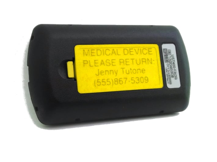 OmniPod PDM Personalized Battery Cover  3d printed Yellow