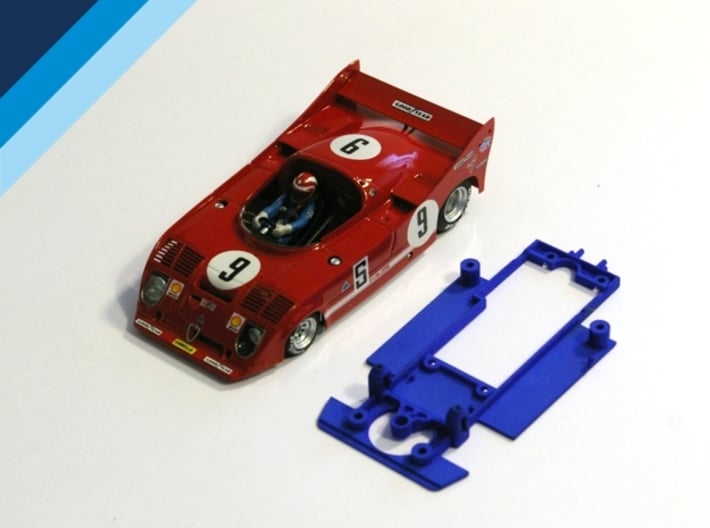 1/32 SRC Alfa Romeo 33TT12 Chassis for Slot.it pod 3d printed Chassis compatible with SRC Alfa Romeo 33TT12 body (not included)