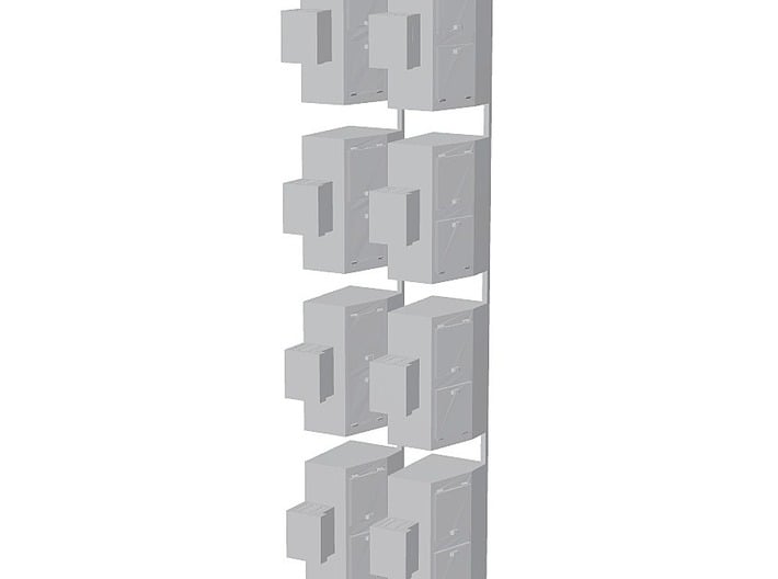 HO-Scale Slant Double Door Ice Cooler (8-Pack) 3d printed