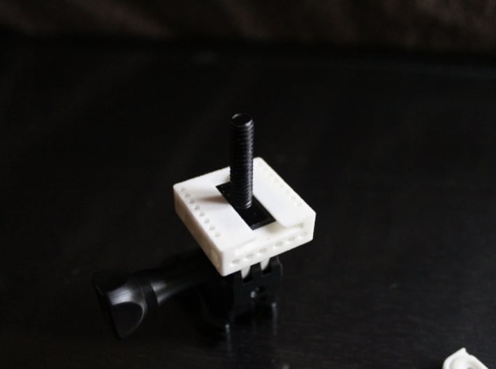 GoPro to Hotshoe to Tripod Mount 3d printed Slides in half way and is a tight fit