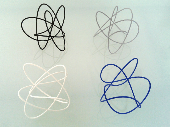 Lissajous (5, 4, 3) (0, π/2, π/2) 3d printed This Lissajous is the grey one.