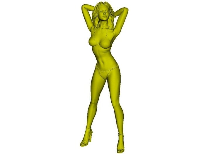 1/35 scale bikini beach girl posing figure A 3d printed