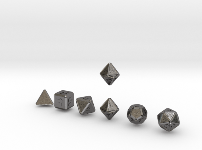FUTURISTIC Outie Double Bevels dice 3d printed 